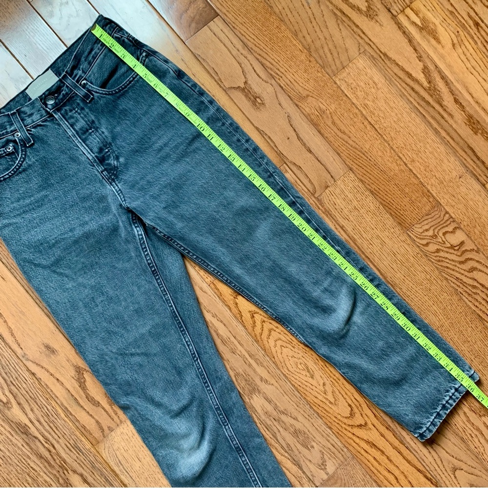 Everlane Black Wash Straight Button Front Denim Jeans Cotton 90s Cheeky 26 Ankle - Picture 13 of 13